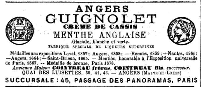 1879 Itineraire de l' Algerie Cointreau Ad