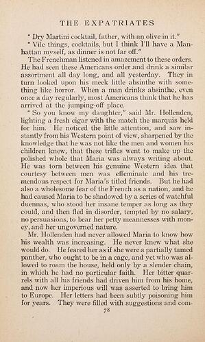 1900 - Dry Martini with Olive - The Expatriates by Lilian Bell