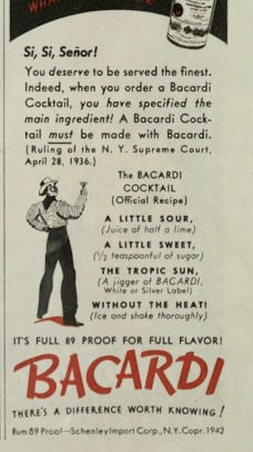 June 1942 Bacardi Cocktail